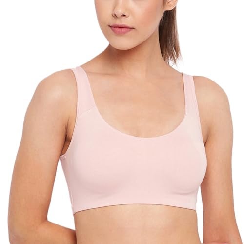 Enamor SB06 Low Impact Slip on Everyday Sports Bra for women - Non-Padded, non-wired & High Coverage | Available in solids & prints-(SB06_Pearl / Black_L) - Image 3