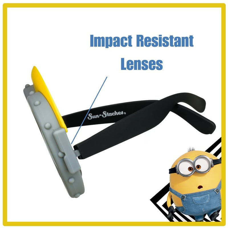 Sun-Staches Minions Official Child Goggles | Lil’ Characters Costume Accessory | Mirror Lenses, White Frames with Minion Yellow Mask | One Size Fits Most - Image 4