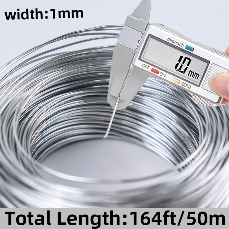 TKYZMS 18 Gauge Aluminum Craft Wire, 1mm 164ft, Silvery Bendable Metal Wire for Sculpting, Doll Armature, Flexible, Suitable for Various DIY Crafts, Jewelry Making - Image 3