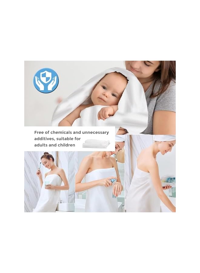 The Bros 10 Pack Disposable Bath Towels,Travel Portable Bath Towels,Thicken Soft Cotton Towels,Super Absorbent Towels for Traveling Camping Swimming,White Non Woven Cotton Towels for Hotel Spa Beach Gym - Image 5
