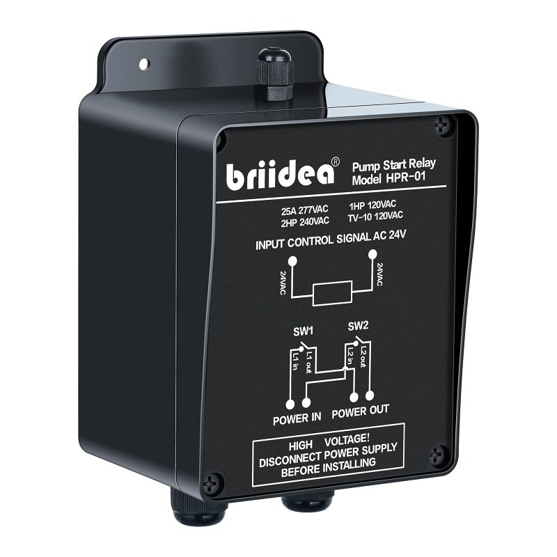 Briidea Pump Start Relay Sprinkler System 1-2 HP at 120/240V - Image 1