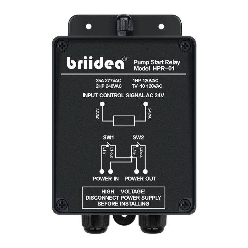 Briidea Pump Start Relay Sprinkler System 1-2 HP at 120/240V - Image 2