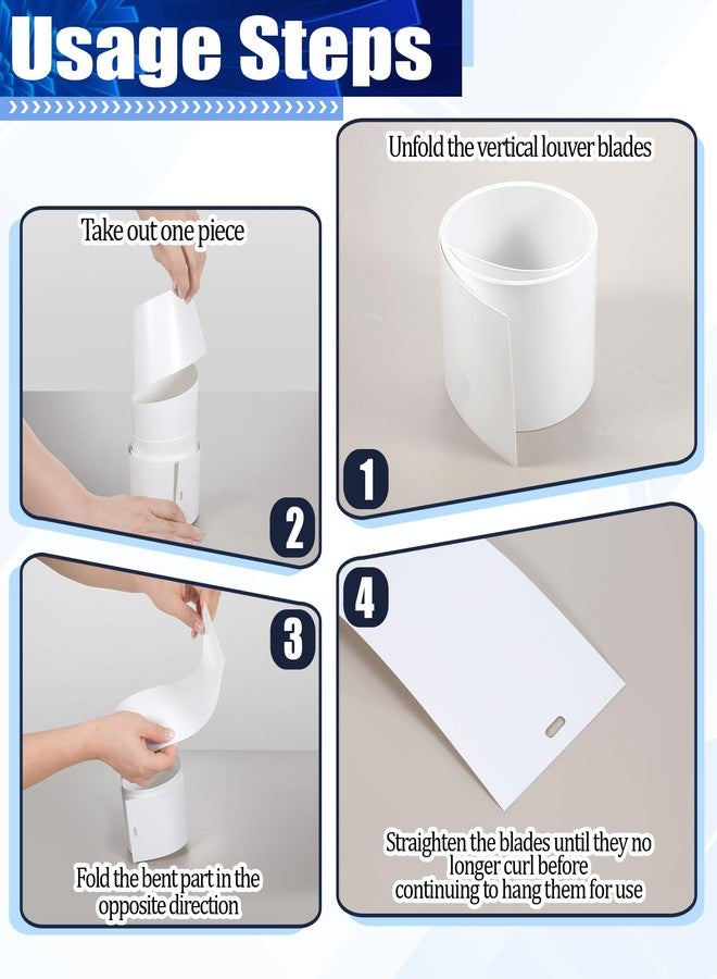 Prasacco 10 Pack White Vertical Blind Replacement Slats, Curved Smooth, 82.68" x 3.50", Easy Install, UV Resistant Vertical Window Blinds for Doors and Windows - Image 3
