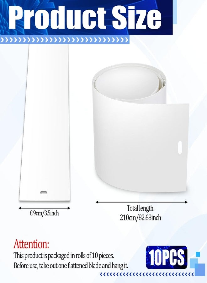 Prasacco 10 Pack White Vertical Blind Replacement Slats, Curved Smooth, 82.68" x 3.50", Easy Install, UV Resistant Vertical Window Blinds for Doors and Windows - Image 2