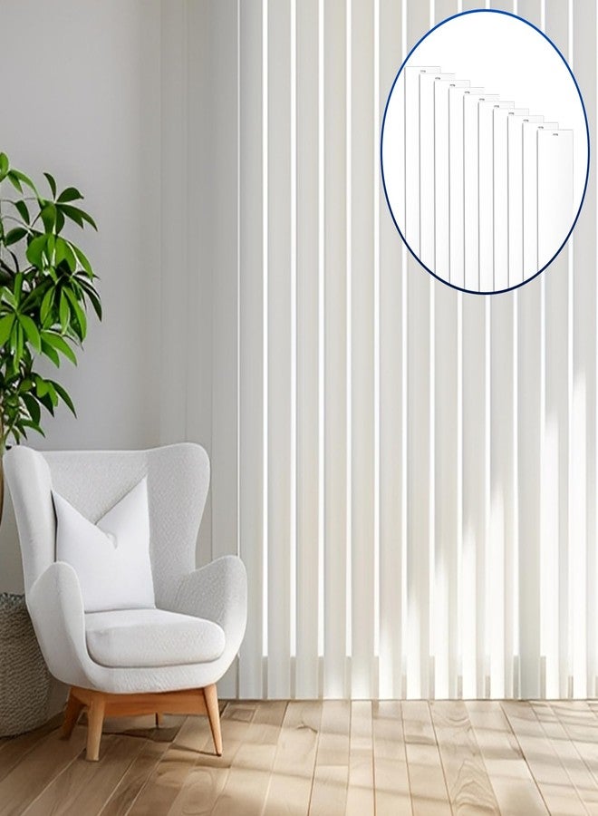 Prasacco 10 Pack White Vertical Blind Replacement Slats, Curved Smooth, 82.68" x 3.50", Easy Install, UV Resistant Vertical Window Blinds for Doors and Windows - Image 5