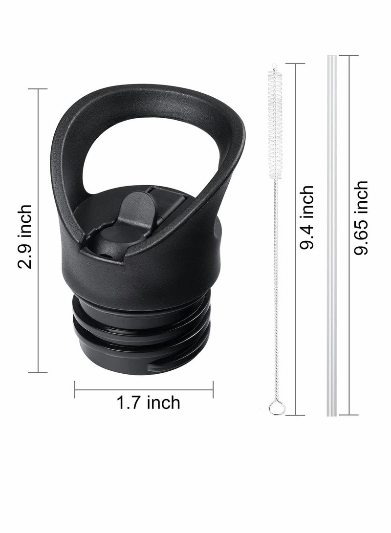 KASTWAVE Straw Lid for Hydro Flask Standard Mouth Water Bottle, Lid with Straws and Flexible Handle fits Hydroflask Standard Mouth 12 - 64 oz, Sports Straw Cap Flip Top Replacement Lid - Image 4