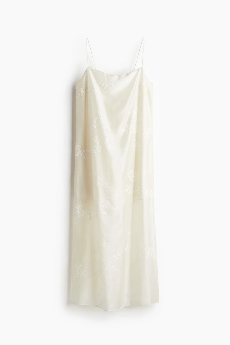H&M Embroidered slip dress