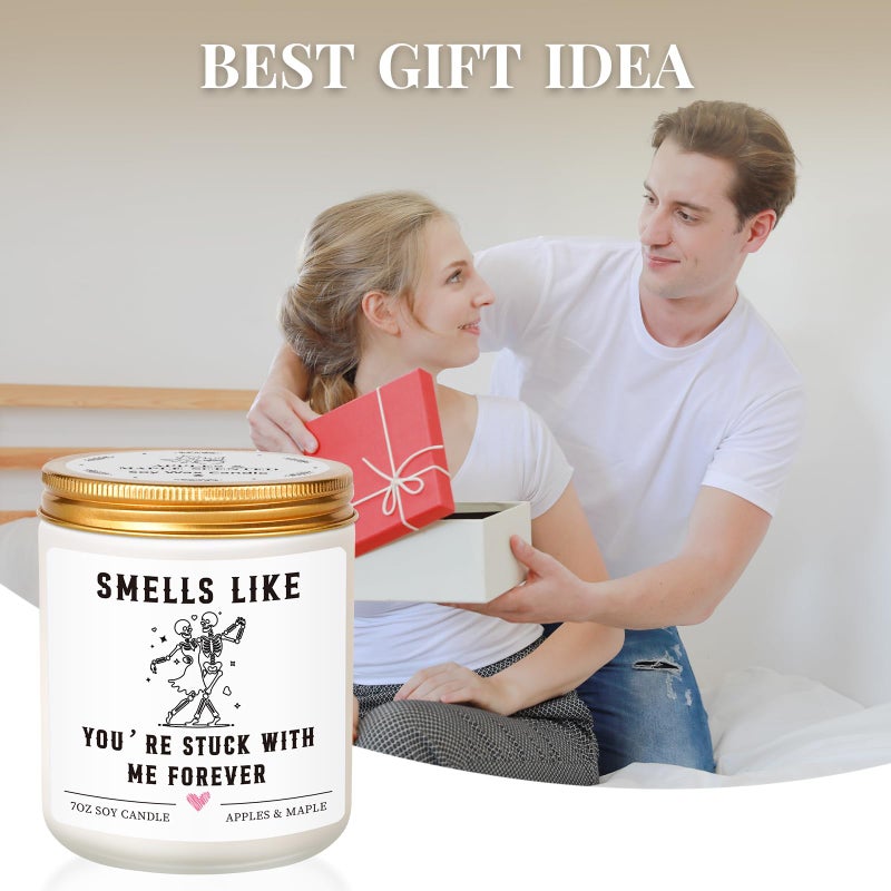 Hakumata Gifts for Her Him, Funny Anniversary Candle Gifts for Women Men Couple - Apples Maple Scent, Valentines Christmas Birthday Gift for Girlfriend Boyfriend Wife Husband, Cute Best Friend Friendship Gift - Image 2