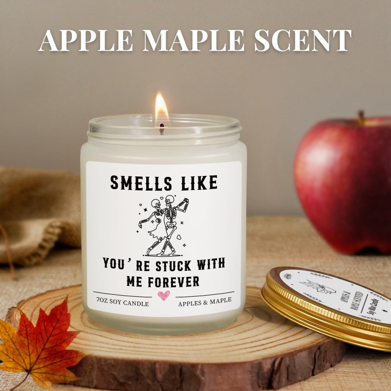 Hakumata Gifts for Her Him, Funny Anniversary Candle Gifts for Women Men Couple - Apples Maple Scent, Valentines Christmas Birthday Gift for Girlfriend Boyfriend Wife Husband, Cute Best Friend Friendship Gift - Image 3