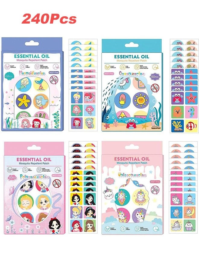 Generic Mosquito Repellent Stickers, 240 Pcs Natural Patches for Kids and Adults, DEET Free, Anti-Mosquito Cartoon for Outdoor Camping Traveling Fishing  - Image 1