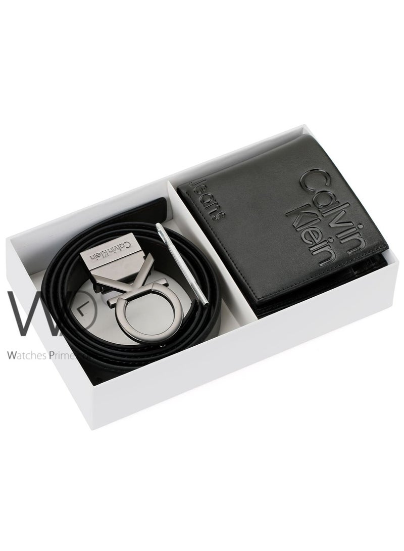 Calvin Klein Jeans Calvin Klein men's black wallet and belt set - Image 1