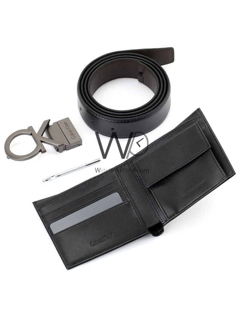 Calvin Klein Jeans Calvin Klein men's black wallet and belt set - Image 4
