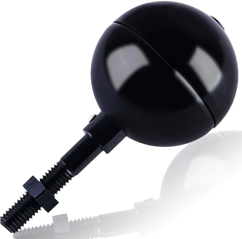 NQ Flag Pole Ball Topper Ornament - Flagpole Top Replacement, Aluminum Anodized Finish - 1/2"-13UNC Threading Fit Most USA Flag Pole,Truck & Solar Light (3", Black) - Image 1