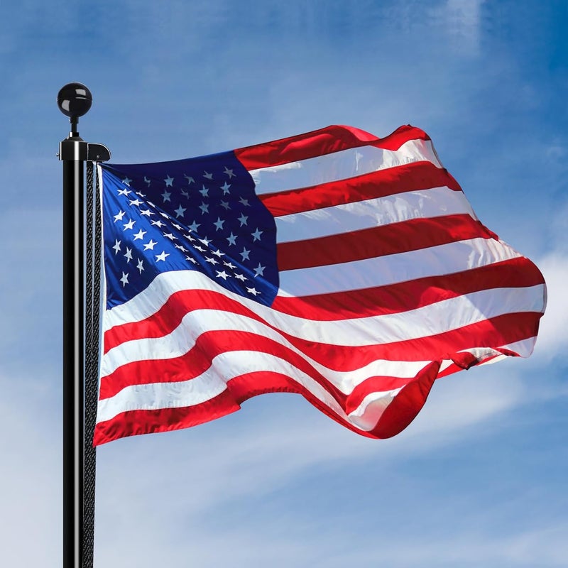 NQ Flag Pole Ball Topper Ornament - Flagpole Top Replacement, Aluminum Anodized Finish - 1/2"-13UNC Threading Fit Most USA Flag Pole,Truck & Solar Light (3", Black) - Image 2