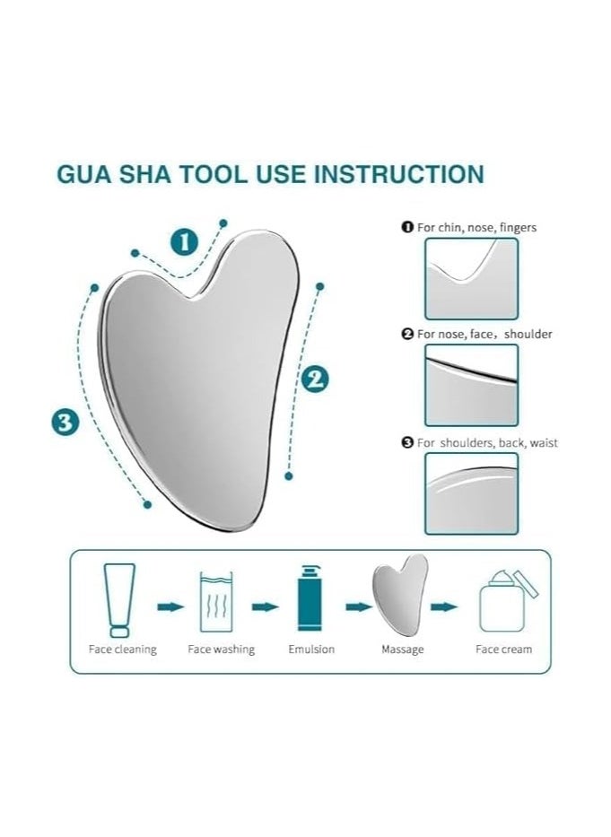 Generic - Stainless Steel Gua Sha Facial Tool, Metal Gua Sha Tools for Skin Care - Image 1