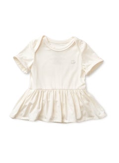 Anvi Baby Organic Bamboo Spandex Onesie Dress- White  - Image 1