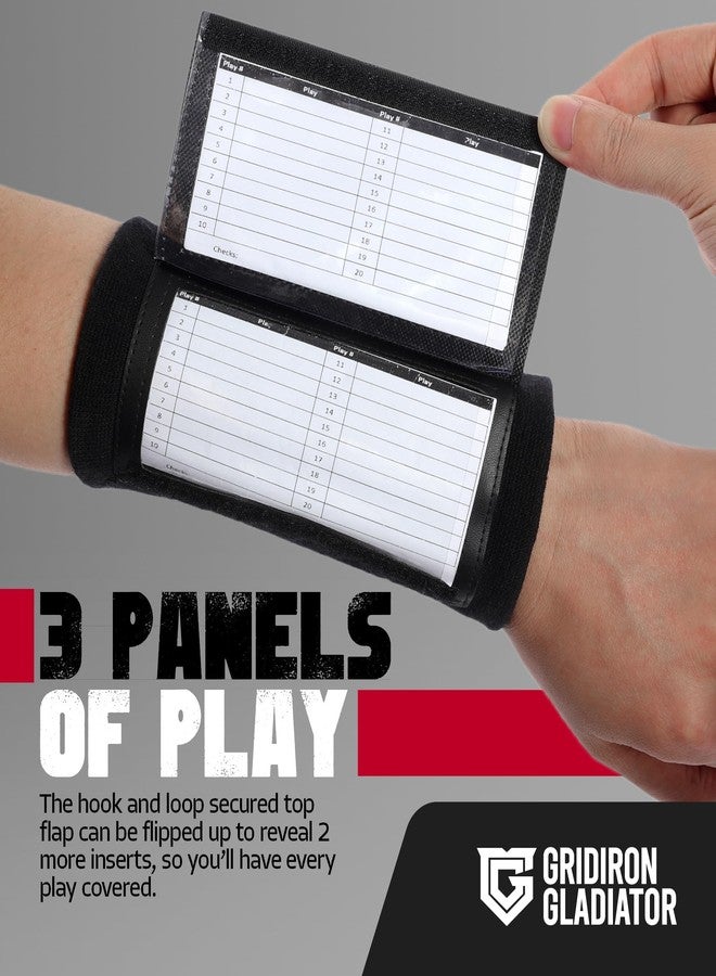 Gridiron Gladiator Football Wrist Playbook - Football & Softball Play Wristbands for Youth & Adults - Qb Wristband - Softball Wristbands for Signs - Black or White - Image 4