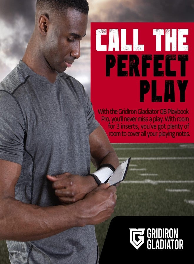 Gridiron Gladiator Football Wrist Playbook - Football & Softball Play Wristbands for Youth & Adults - Qb Wristband - Softball Wristbands for Signs - Black or White - Image 2