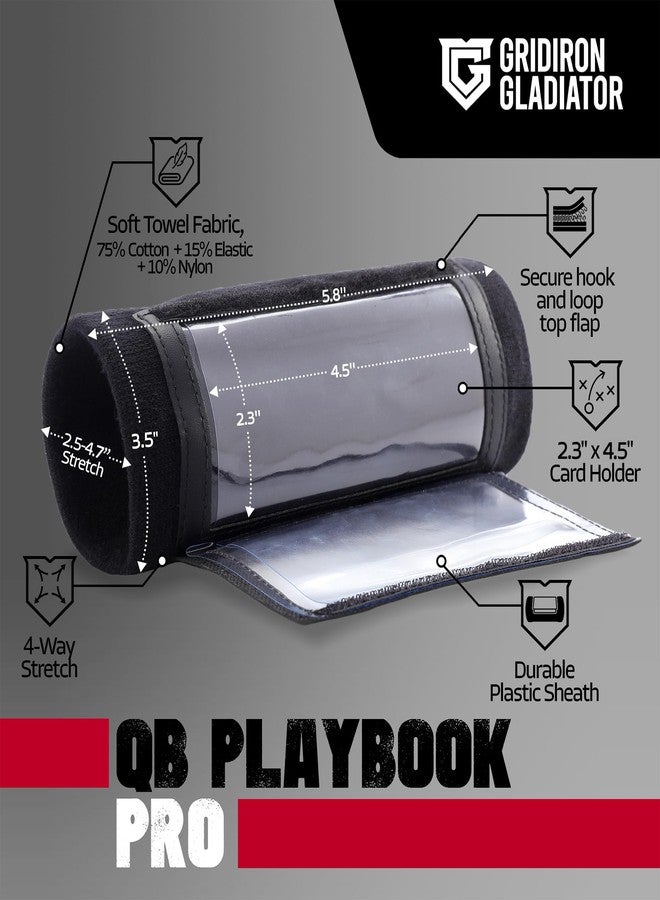 Gridiron Gladiator Football Wrist Playbook - Football & Softball Play Wristbands for Youth & Adults - Qb Wristband - Softball Wristbands for Signs - Black or White - Image 3