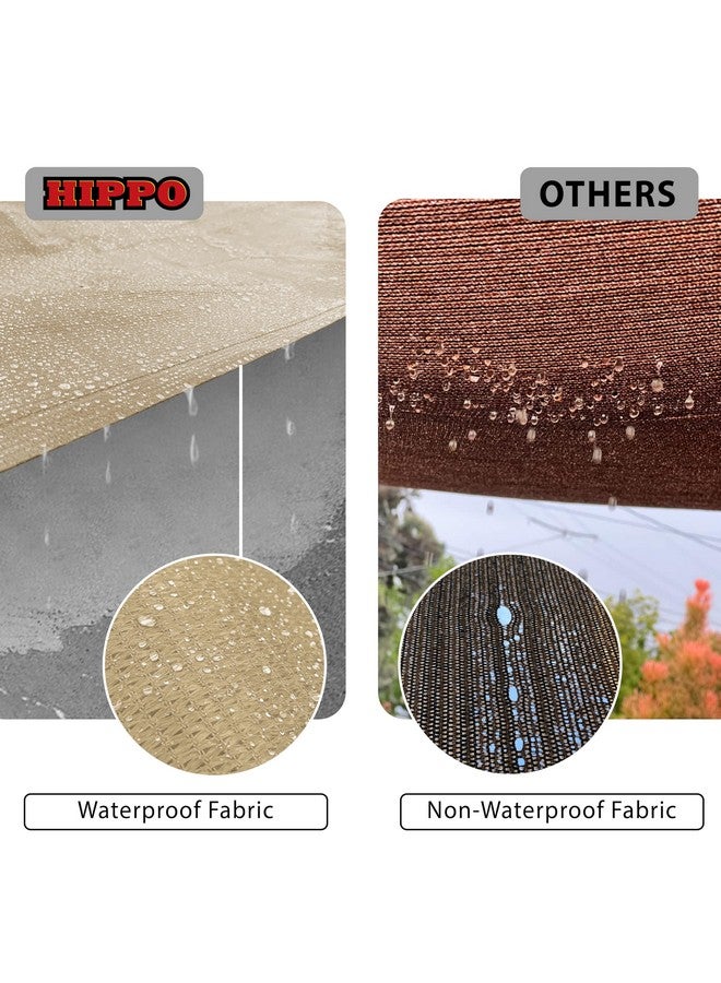 هيبو مظلة HIPPO مقاومة للماء 9x15 قدم، 90% من أشعة الشمس فوق البنفسجية، مظلة خارجية، فناء، موقف سيارات، حديقة، شرفة، خيمة، تراس (عاجي-متوهج) - Image 3