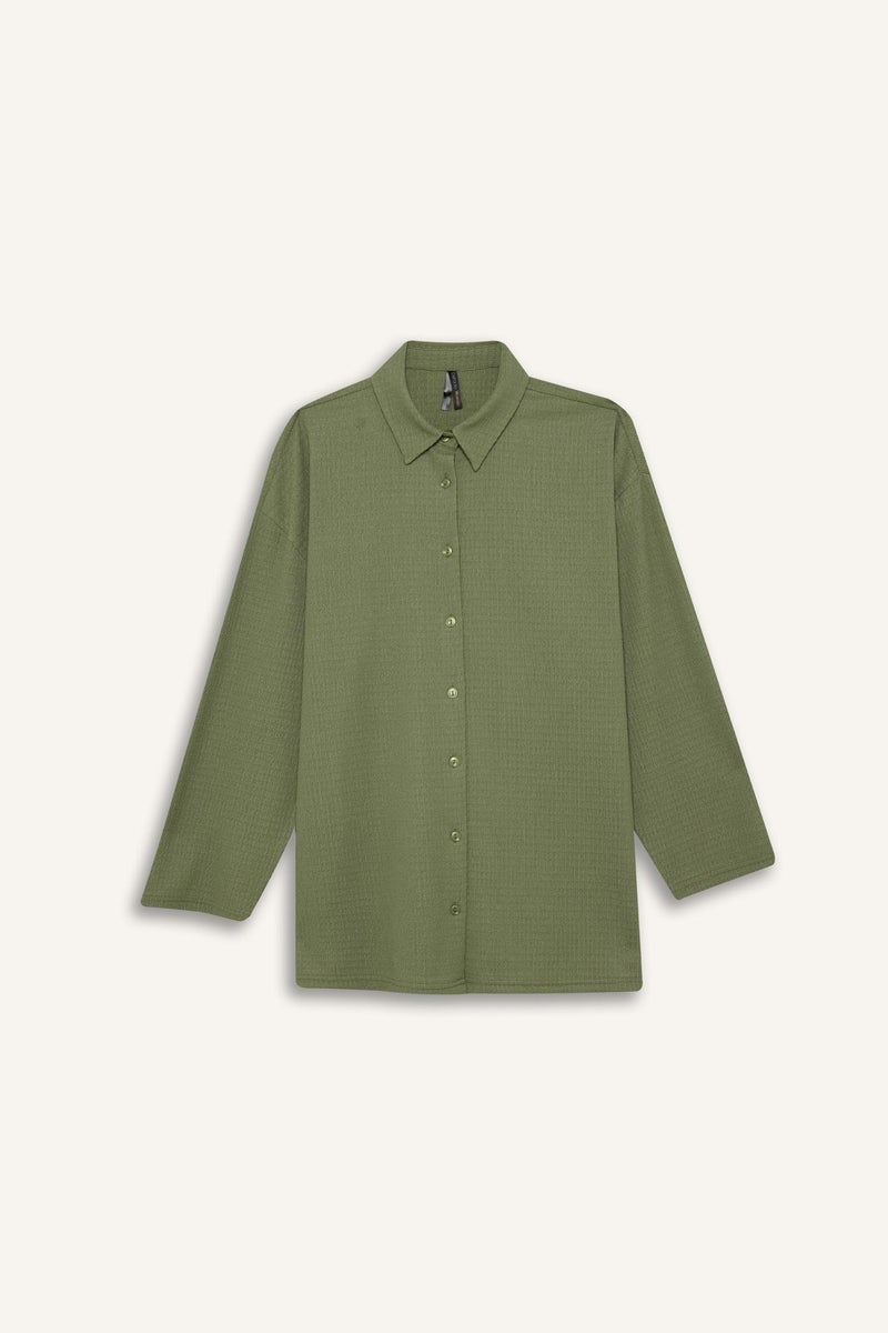 DeFacto Woman Relax Fit Polo Collar Long Sleeve T Shirt  - Image 4