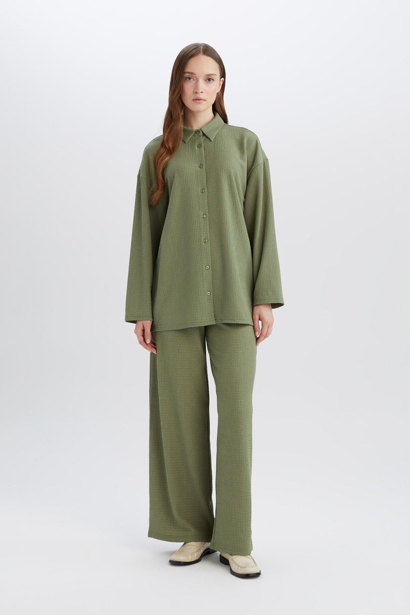 DeFacto Woman Relax Fit Polo Collar Long Sleeve T Shirt  - Image 3