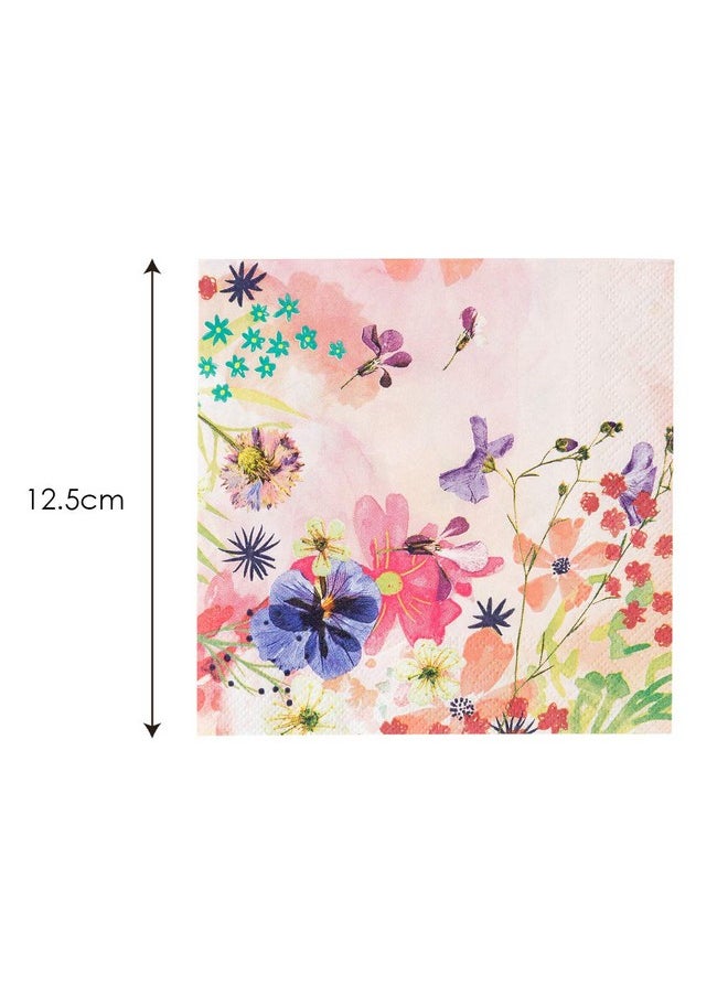 Talking Tables Talking Tables BG-CNAPKIN Blossom Tea Party Floral Napkins, Pack of 20, 25 x 25cm, 10" x 10", Pink  - Image 2