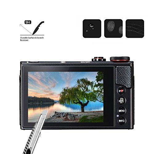 AKWOX (Pack of 3) Compatible Canon Eos M50 M6D M100 LCD Screen Protector, 9H Hardness 0.33mm Camera Tempered Glass Film for Canon EOS M100, EOS M6, M50, PowerShot G9 X Mark II, G7 X Mark II, G5 X, G9 - Image 4