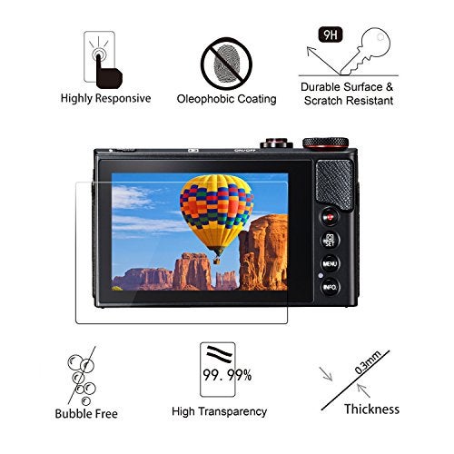 AKWOX (Pack of 3) Compatible Canon Eos M50 M6D M100 LCD Screen Protector, 9H Hardness 0.33mm Camera Tempered Glass Film for Canon EOS M100, EOS M6, M50, PowerShot G9 X Mark II, G7 X Mark II, G5 X, G9 - Image 2