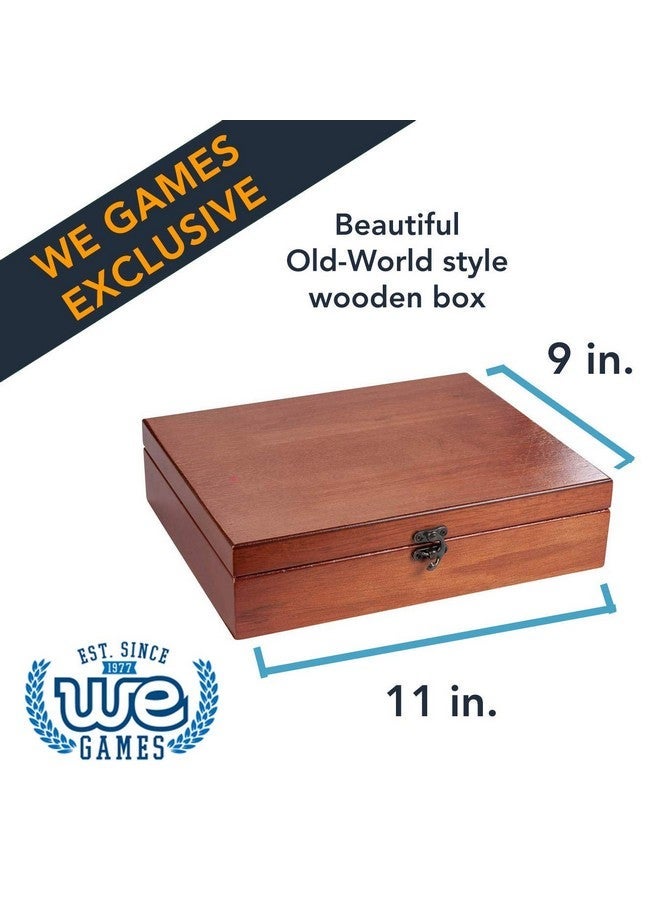 WE Games Shut The Box Game With 12 Numbers In An Old World Styled Wood Box With A Lid And A Brass Latch - Image 3