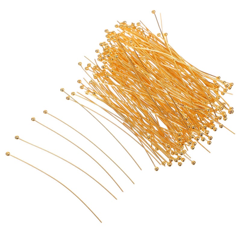 200Pcs 50mm Round Copper Ball Head Pins Jewelry Making Supplies for Earrings Necklaces Bracelets - Image 2