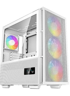 CH560 Digital Mid-Tower Computer Case/Gaming Cabinet - White | Support Mini-ITX/Micro-ATX/ATX/E-ATX | Pre-Installed 3 x 140mm ARGB Front and 1 x 120mm ARGB Rear Fan- R-CH560-WHAPE4D-G-1