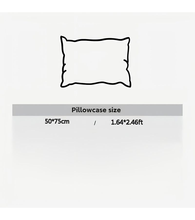 Pure Purple Queen Size Cool Sensation Pillow Cover With Ribbon Edge Design Smooth Skin Friendly Breathable Fabric Heat Dispersing - Image 3