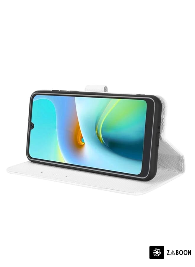 Green Tiger For Blackview A50 Diamond Texture Leather Phone Case(White) - Image 3