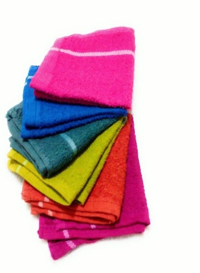 ORAS Face Towel Set of 6 Soft, Absorbent & Quick Dry Towel for Gym, Home, Kitchen, Pool, Travel - (25x25 cm, Multicolor) | Cotton - Image 2