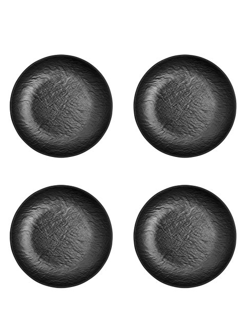 Melamine Dinner Plate Set 26 Cm 4 Pieces Black Color