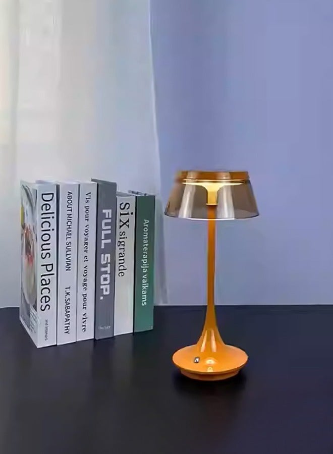 مصباح طاولة LED حديث لاسلكي باللون البرتقالي، هيكل من الألومنيوم، 3 ألوان تعتيم بدون توقف، مصابيح مكتب شحن USB، مصباح بجانب السرير محمول لليلة ديكور داخلية، غرفة الأطفال الرضع، غرفة النوم وغرفة المعيشة - Image 3