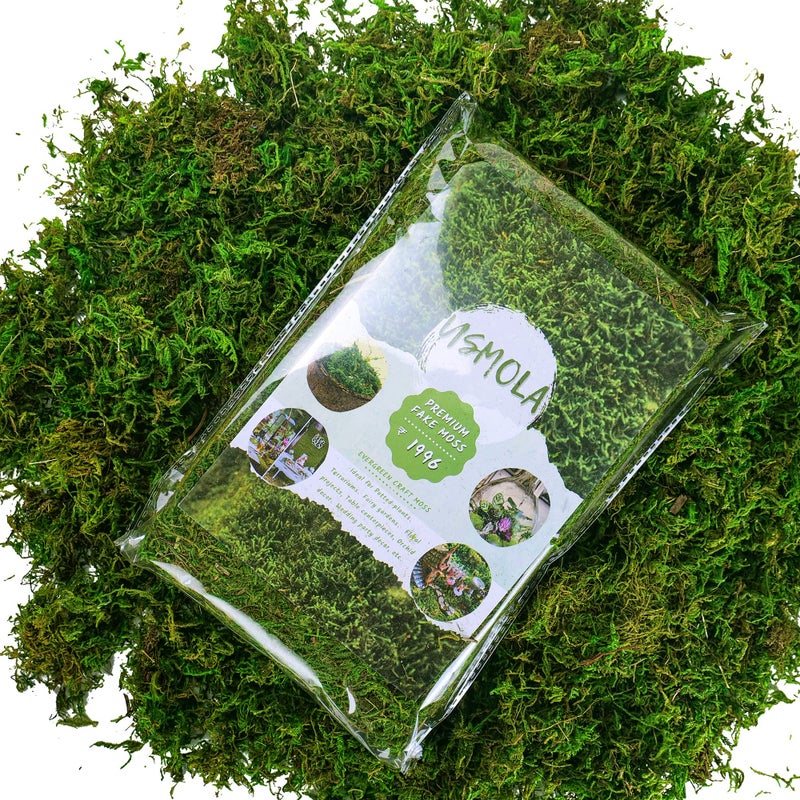 USMOLA Artificial Moss 16oz â€“ Fake Moss for Crafts, Fairy Gardens, Wedding & Party Decor, Centerpieces & Potted Plants (Fresh Green, 455g) - Image 2