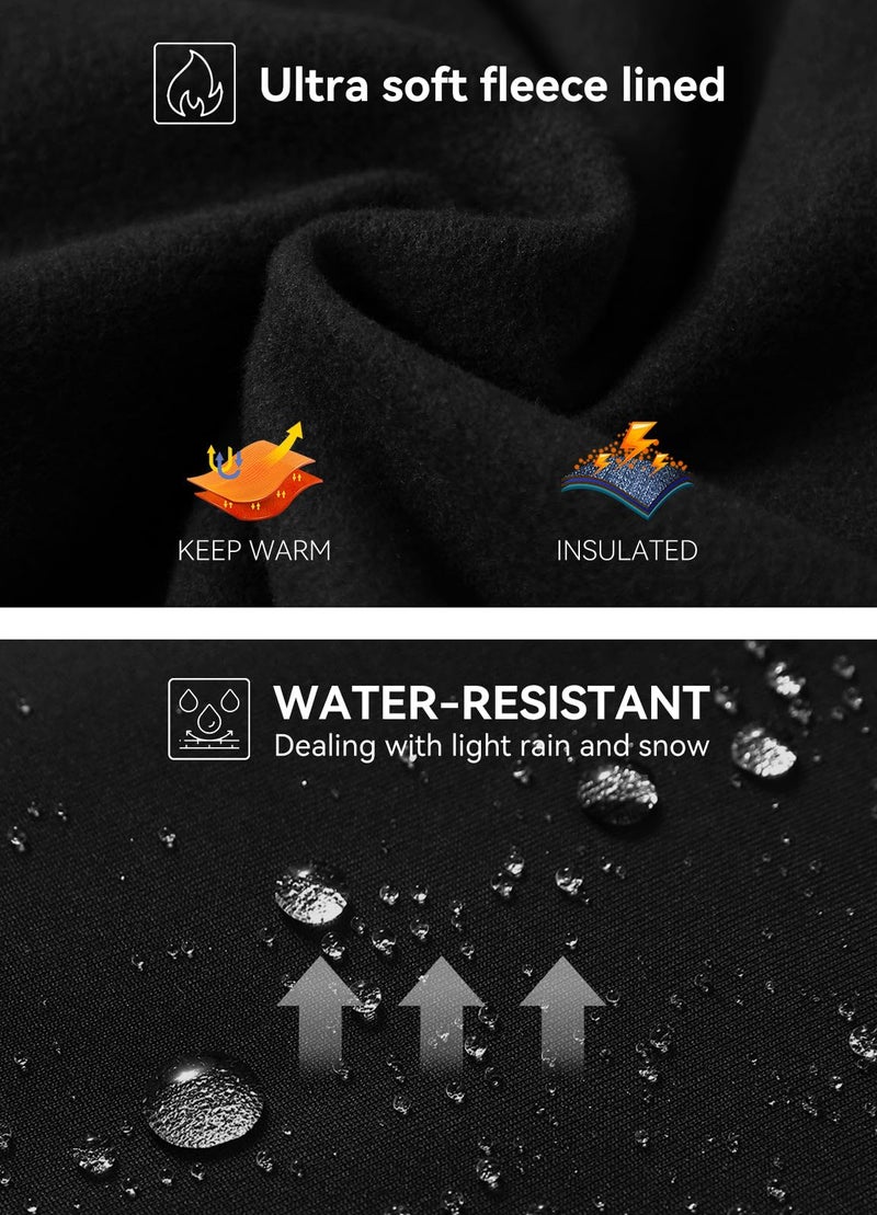 BALEAF Fleece Lined Leggings Women Waterproof Thermal Winter Hiking Pants Warm Tights Skiing Running Yoga Travel Gear Black M - Image 4