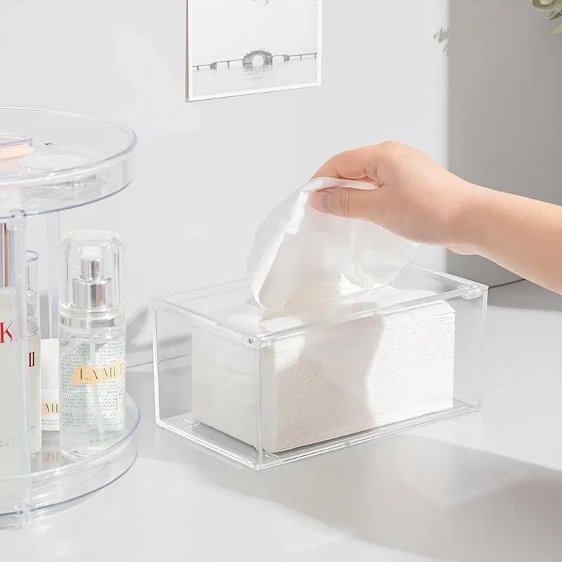 Transparent Acrylic Tissue Box : Compact Round Design - Durable Long-Lasting Build Tissue Holder - Eco-Friendly for Home Office Living Room Workspace - Image 4