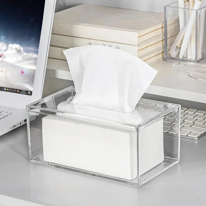 Transparent Acrylic Tissue Box : Compact Round Design - Durable Long-Lasting Build Tissue Holder - Eco-Friendly for Home Office Living Room Workspace - Image 2