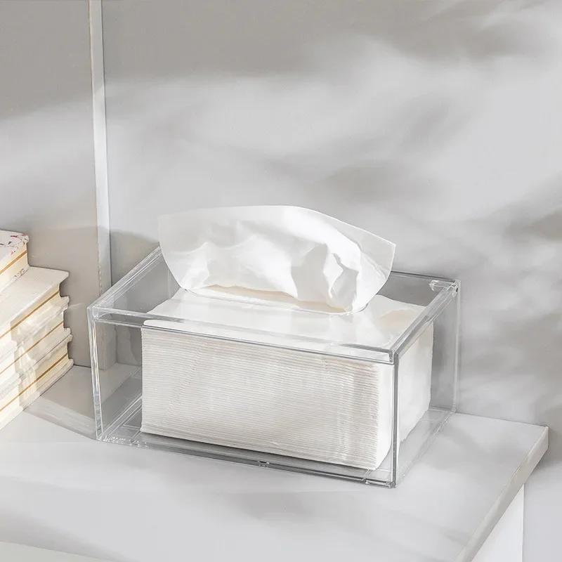 Transparent Acrylic Tissue Box : Compact Round Design - Durable Long-Lasting Build Tissue Holder - Eco-Friendly for Home Office Living Room Workspace - Image 3