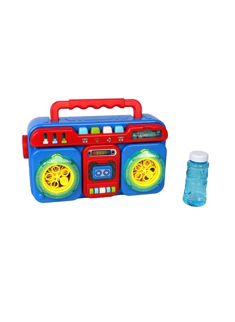 2-in-1 Bubble Radio, Includes 100ml Bubble Solution- Light & Music Features And Produces 3000+ Bubbles Per Minute
