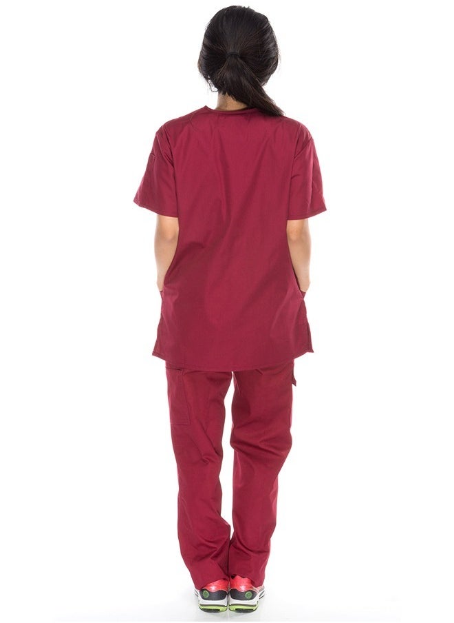 Meridian Meridian Classic Cargo Scrub Set - Comfortable and Stylish Unisex Medical Uniform with Cargo Pants and V-Neck Top. Ideal for Healthcare Professionals. Durable, Functional.  - Image 3
