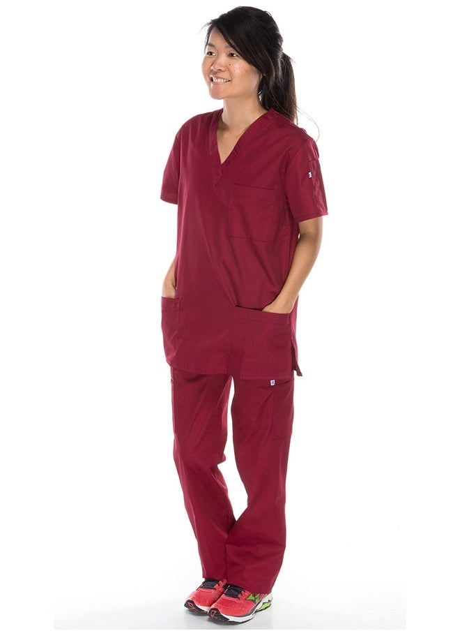 Meridian Meridian Classic Cargo Scrub Set - Comfortable and Stylish Unisex Medical Uniform with Cargo Pants and V-Neck Top. Ideal for Healthcare Professionals. Durable, Functional.  - Image 2