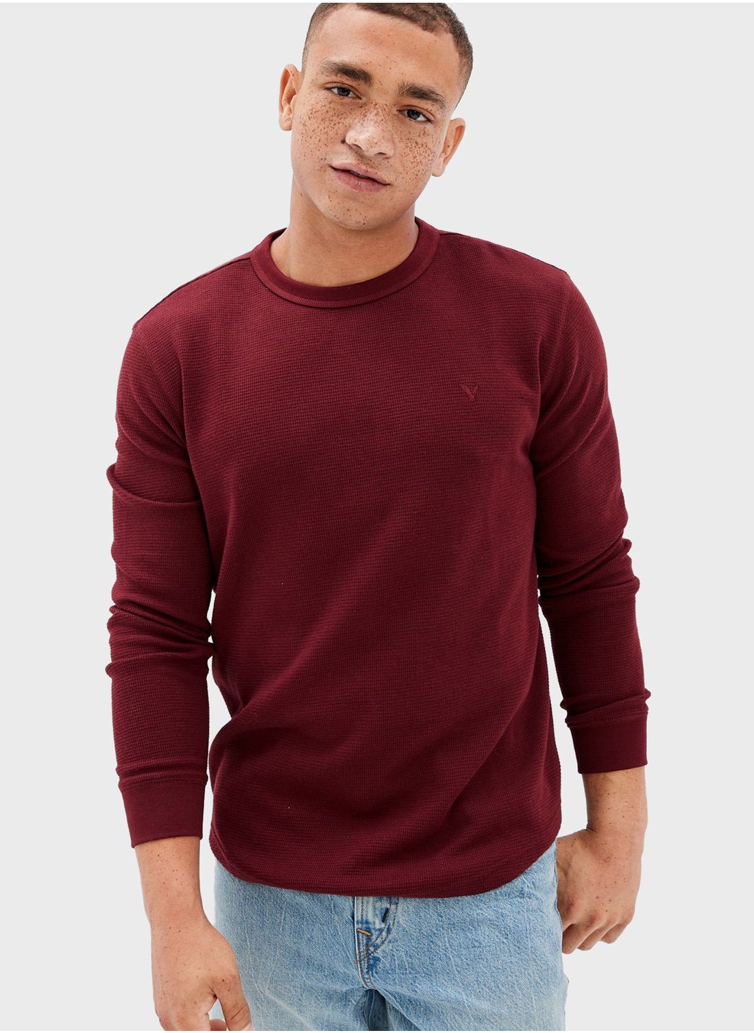 American eagle hot sale maroon sweater