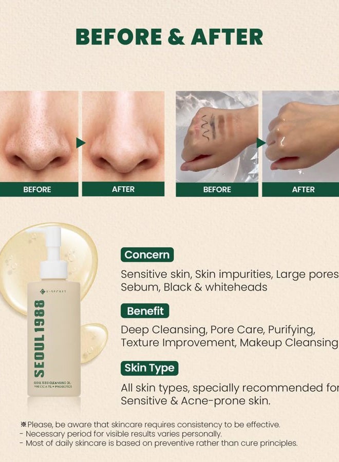 K-SECRET زيت تنظيف KSECRET SEOUL 1988 : باين سيكا 1% + بروبيوتيك، 200 مل/6.76 أونصة سائلة. - Image 3