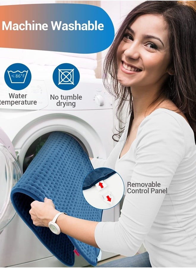 Comfytemp - Heating Pad for Back Pain Relief - FSA HSA Eligible Extra Large Heating Pad XXL, Fathers Day Dad Gifts, Birthday Gifts for Women, 17''x 33'' King Size Electric Heating Pad for Cramps (Blue) - Image 1