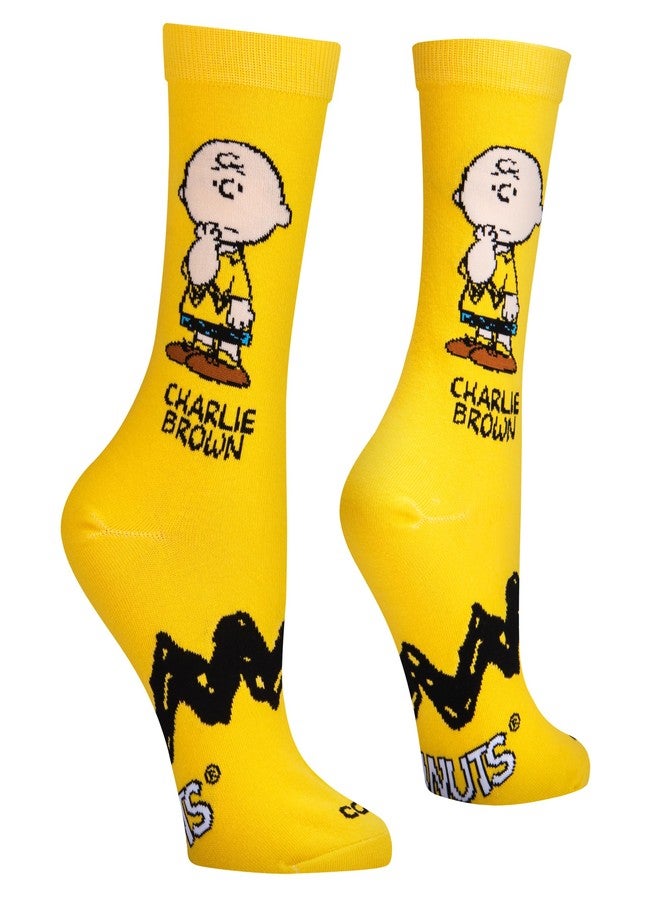 Odd Sox Cool Socks - Charlie Brown Crew Socks - Peanuts Cartoon Novelty Apparel - Size Medium for Men, Women & Kids - Fun Retro Pop Culture Comic Merch - Comfy Cotton Blend - Gift for Fans Birthdays Holidays - Image 3
