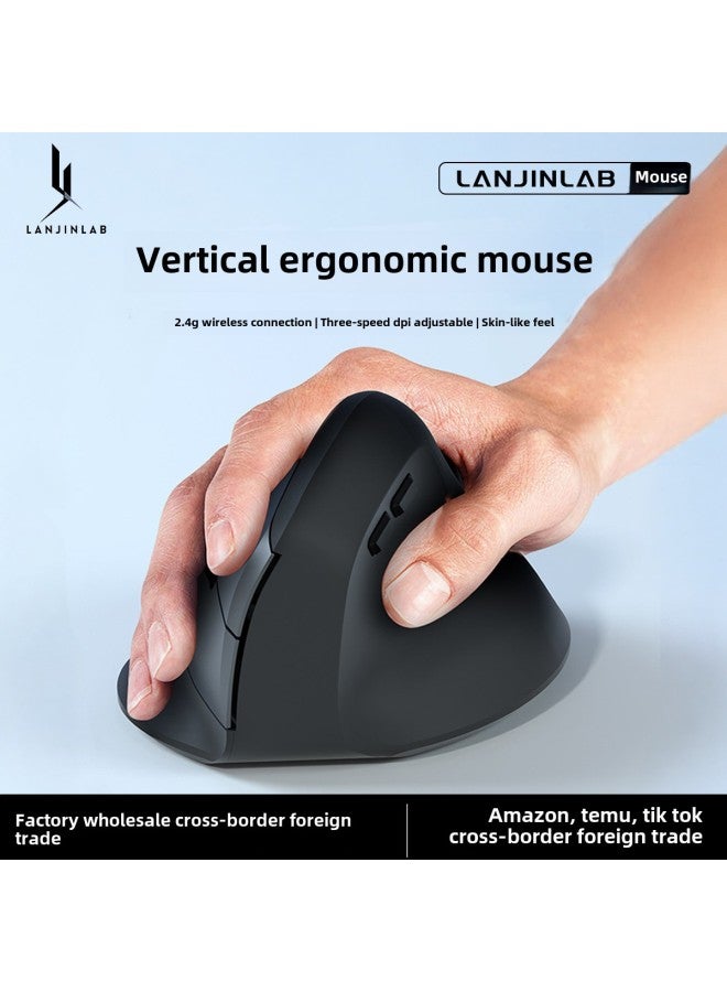 Wireless Vertical Mouse Ergonomic Charging Wireless Bluetooth Game Silent Vertical Mouse-Color: Ergonomic| Silent on| 〖battery Model (bring Your Own 2 Aa Batteries)〗 - Image 2